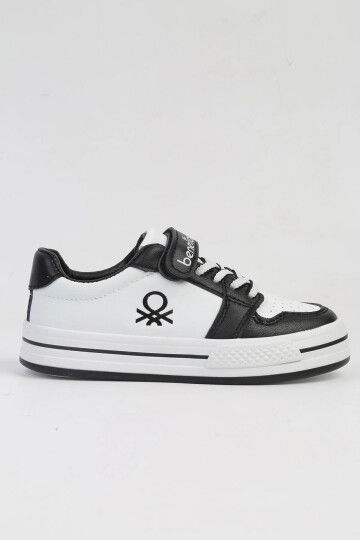 White Black Velcro Childrens Sports Shoes BNI-10029 P
