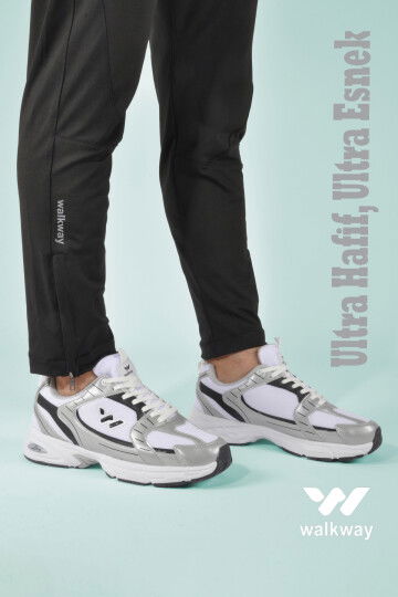 White-Black Unisex Sneakers Run G