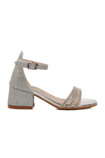 Silver Stone Embroidered Girls Sandals 253 RY 6504 P