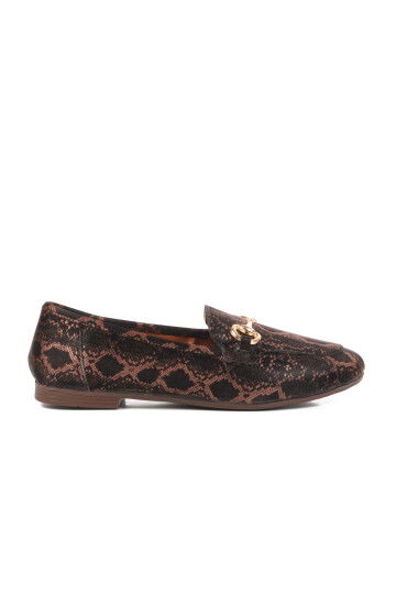 Coffee Patterned Thin Sole Lightweight Womens Ballerinas B-22 Z