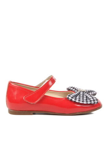 Red Patent Leather Ribbon Lightweight Girls Ballerinas 180 B