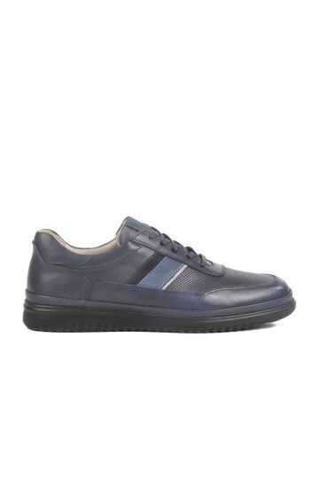 Navy Blue Genuine Leather Mens Casual Shoes LO2072-C200 M