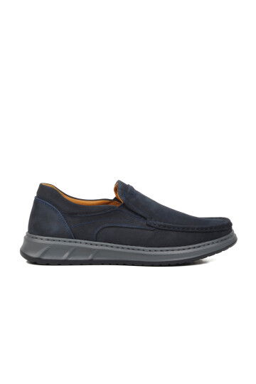 Navy Blue Nubuck Anatomic Genuine Leather Mens Casual Shoes 708 M