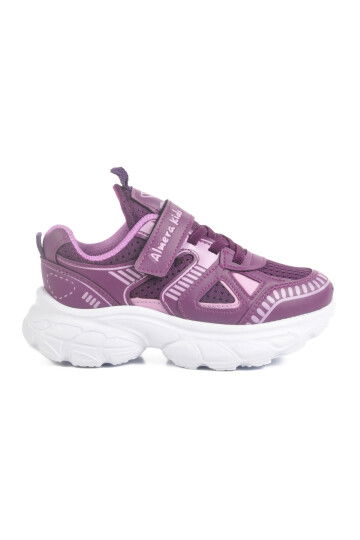 Purple Velcro Mesh Girls Sneakers 1500 P