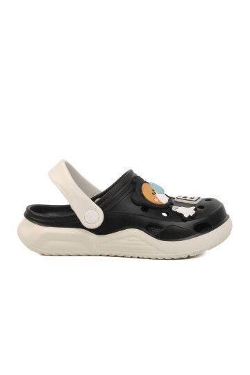 Black and White Girls Sabo Slippers Stella F