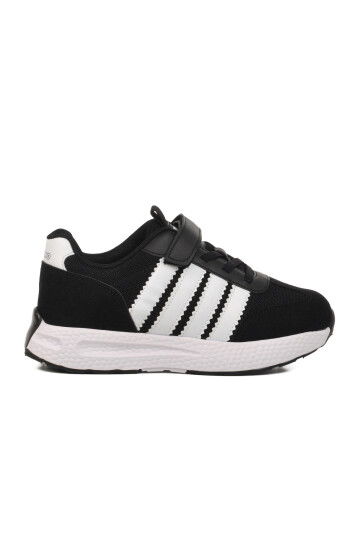 Black and White Velcro Boys Sneakers 1876 F