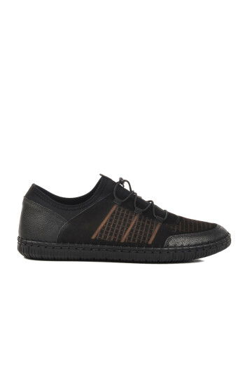Black Genuine Leather Mens Casual Shoes A-361 M