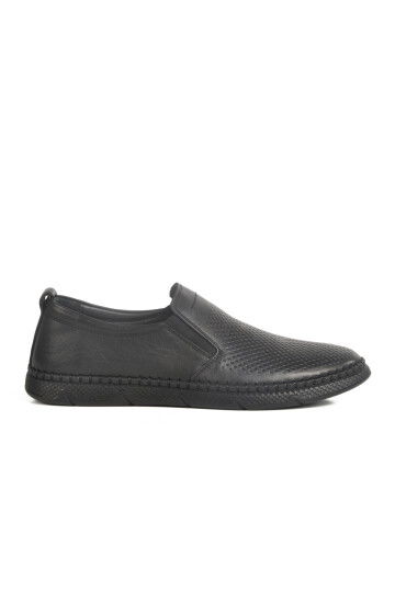 Black Genuine Leather Mens Casual Shoes Lorenzo M