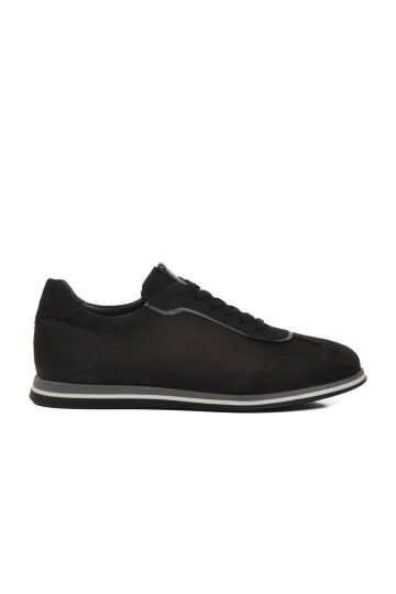 Black Genuine Leather Mens Casual Shoes Triper M