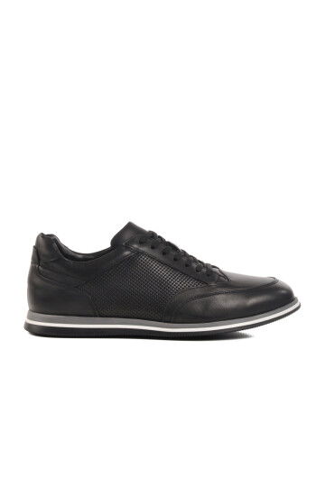 Black Genuine Leather Mens Casual Shoes Mika M