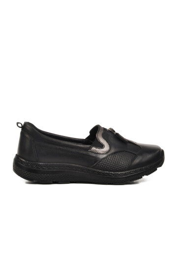 Black Genuine Leather Womens Casual Shoes 0024 Z