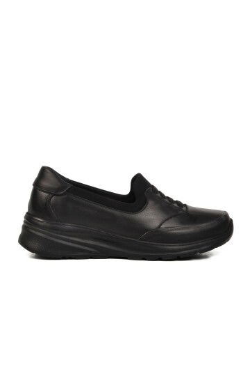 Black Genuine Leather Womens Casual Shoes 0044 Z