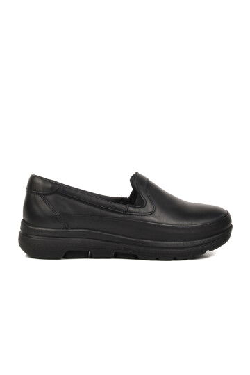 Siyah Hakiki Deri Anatomik Kadın Casual Ayakkabı 1049 Z