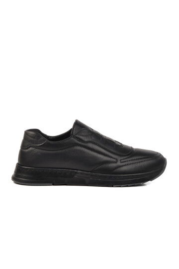 Black Genuine Leather Anatomic Womens Casual Shoes AY387 Z
