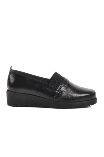 Black Genuine Leather Womens Casual Shoes BB0114 Z