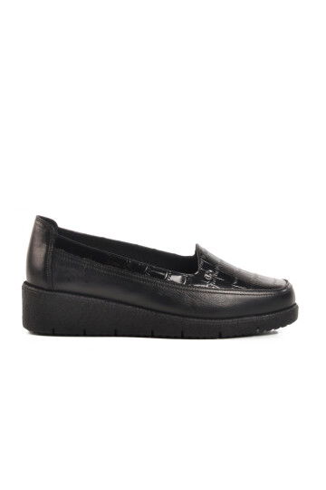 Black Genuine Leather Womens Casual Shoes BB092 Z