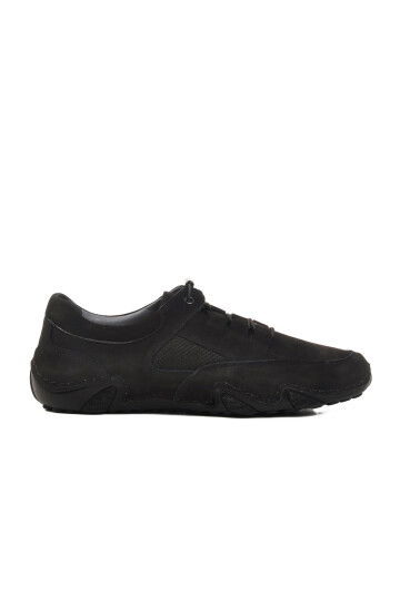 Black Nubuck Genuine Leather Mens Casual Shoes 328 M