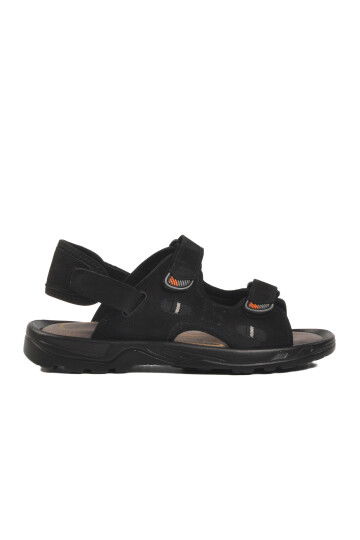 Black Nubuck Genuine Leather Mens Sandals 1405 M