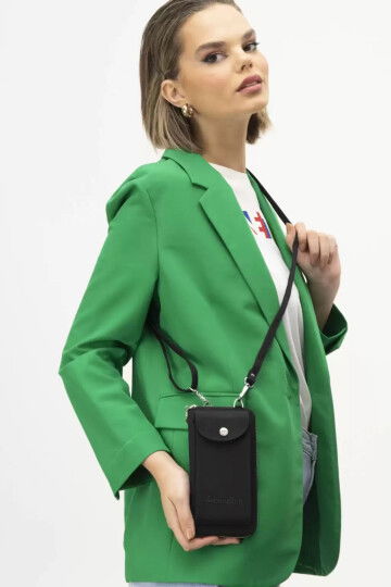 Black Shoulder Strap Womens Wallet/Bag BNT-1213