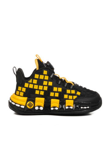 Yellow Fishnet Laced Ankle Boys Sneaker 1974 F