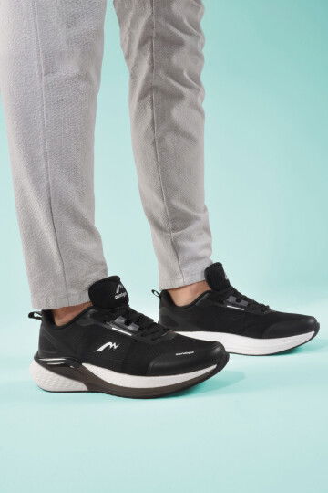 Black Mesh Lightweight Memory Foam Mens Sneakers M-5247 M