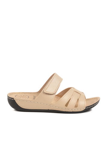 Beige Velcro Anatomical Womens Slippers 16.058 Z