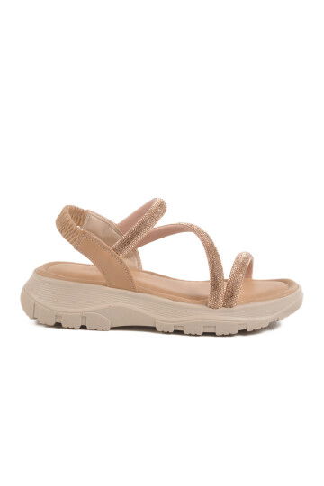 Beige Stoned Womens Sandals T-005 Z