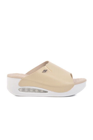 Beige Anatomic High Sole Womens Slippers 100-962 Z
