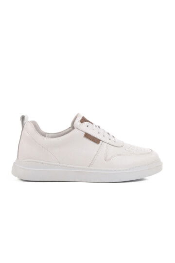 White Genuine Leather Mens Sneaker Premium 412 M