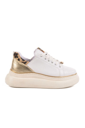 White Thick Sole Womens Sneaker T-300 Z