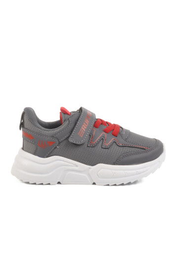 Smoke Red Velcro Mesh Lightweight Boys Sneakers 2320 F
