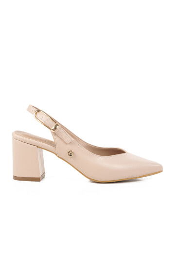 Cream Heeled Womens Evening Shoes PC-54706 Z