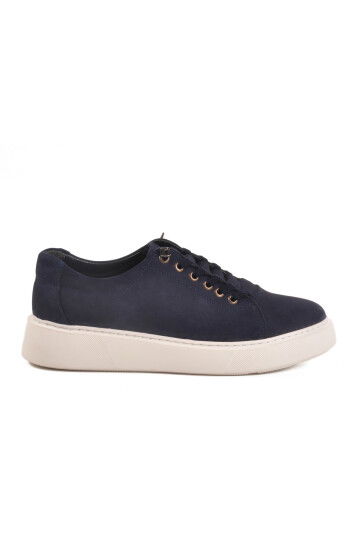 Navy Blue Nubuck Genuine Leather Mens Casual Shoes A-55 M