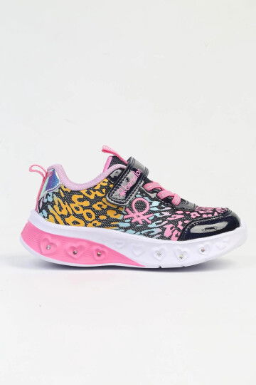 حذاء رياضي أزرق داكن بشريط فيلكرو مضاء للبنات BNI-10125 P