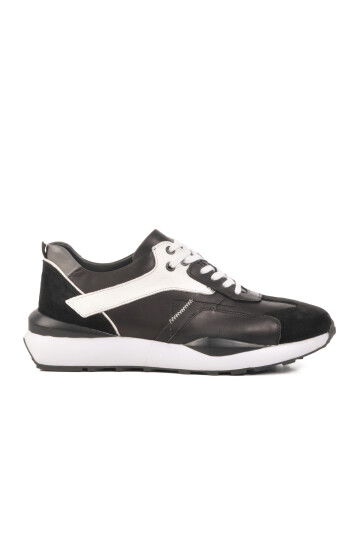 Black and White Genuine Leather Mens Casual Shoes 2Y1076-6285 M