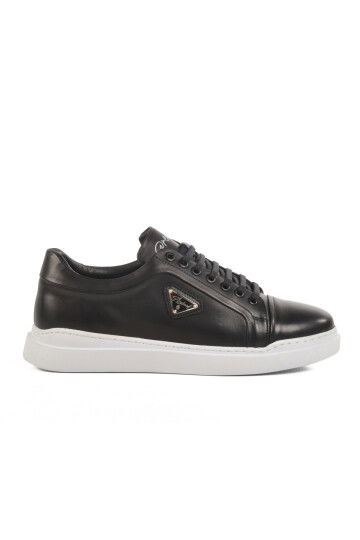 Black and White Genuine Leather Mens Sneaker Premium 2040 M