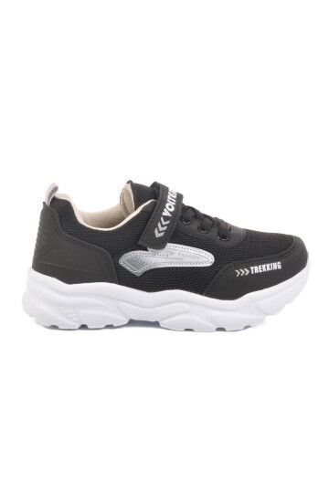 Black and White Velcro Boys Sports Shoes 520522 F