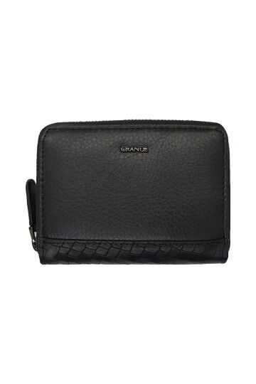 Black Genuine Leather Mens Wallet 740