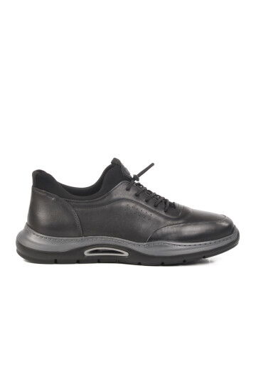 Black Genuine Leather Mens Casual Shoes 5Y2844 M
