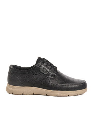 Black Genuine Leather Mens Casual Shoes D2302 M