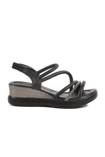 Black Heeled Womens Sandals T-004 Z