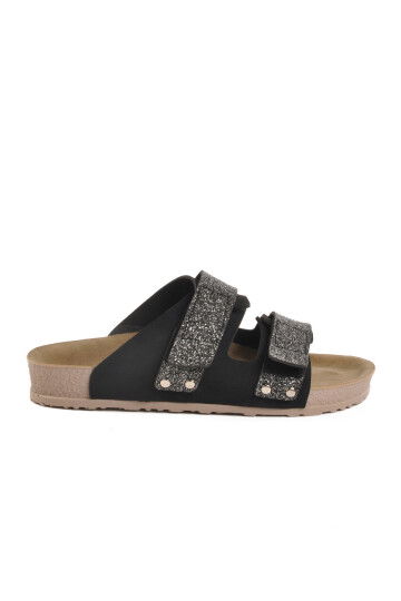 Black Light Velcro Womens Slippers 20-009 Z