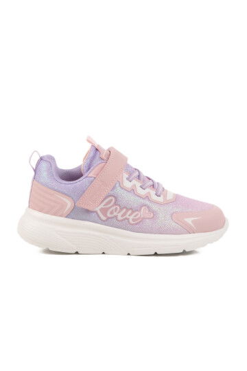 Salmon Velcro Mesh Girls Sneakers Aster F