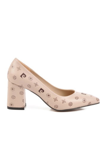 Beige Heeled Womens Evening Shoes 50176 Z