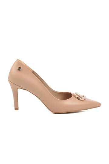 Beige Thin Heeled Womens Evening Shoes PC-54506 Z