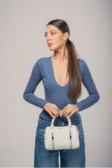 White Womens Hand and Shoulder Bag 17822
