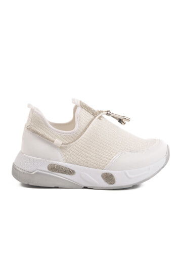 White Anorak Stone Embroidered Womens Casual Shoes 702498 Z