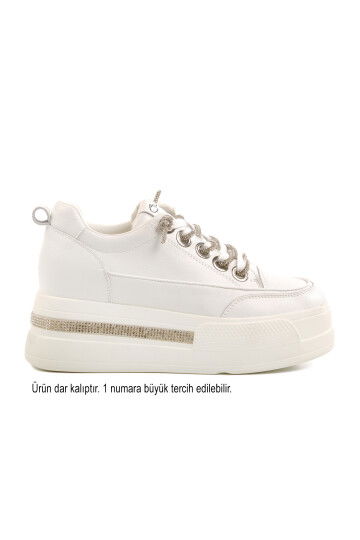NARROW MOLD White High Sole Womens Sneaker 25Y492 Z NARROW MOLD