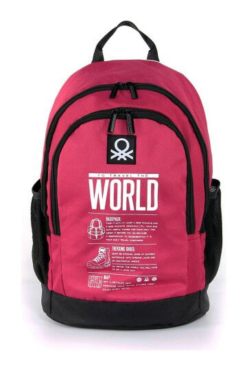 Claret Red Black Unisex School Bag 03834