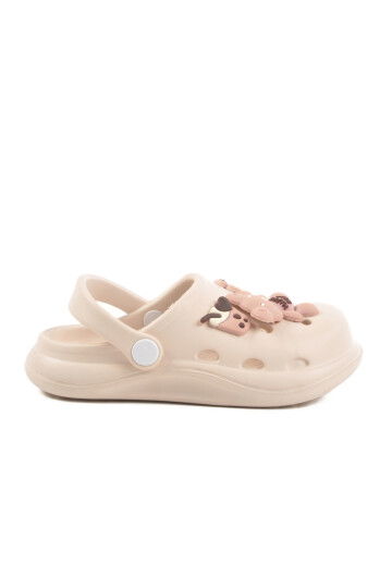Ecru Eva Lightweight Girls Sabo Slippers 303 P